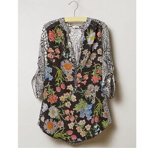 Anthropologie Tiny Lacona Popover Wildflower Floral Top Blouse Size XS